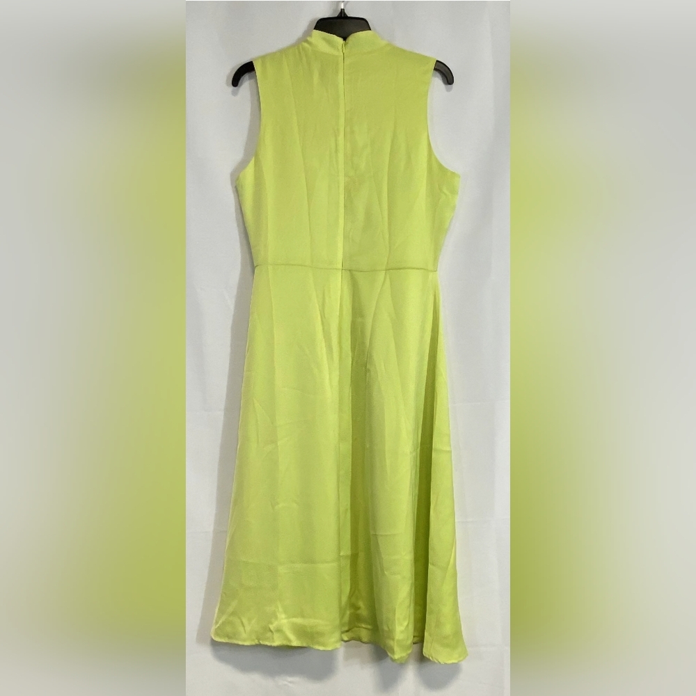 Banana Republic Factory Lime Green Silky Midi Dress SZ 10 - Picture 4 of 9
